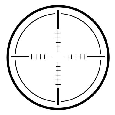 Beyaz Arkaplanda Siyah ve Beyaz Hedef Görüş