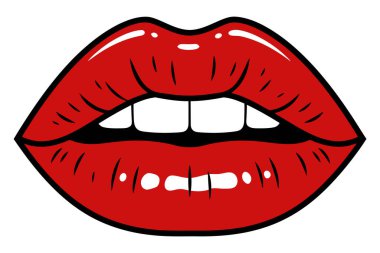 Kırmızı Dudaklar Sanat ve Makyaj Resim Yaratıcı Tasarım Fikri