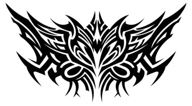 Keskin kenarları ve kabarıklıkları olan soyut kabile dövmesi tasarımı