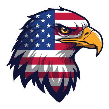 Kel Kartal Amerika 'yı Sembolize Ediyor Bayrak Vatanseverliği Özgürlük Lideri Simgesi