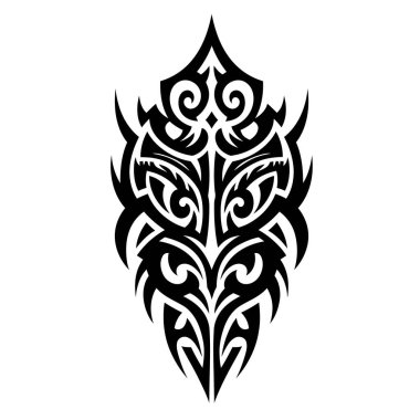 Keskin Açılar ve Karmaşık Örnekler içeren Kabile Dövmesi Tasarımı