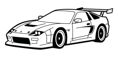 Seçkin Spoiler Tasarımı olan şık bir spor araba.