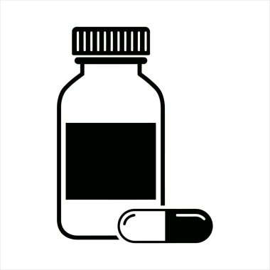 İlaç şişesi ve takviye veya vitamin kapsülü