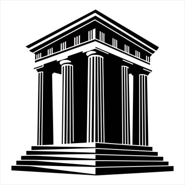 Antik Mimari Tapınağı Doric Sütunları Klasik Tarihi Binalar Mirası