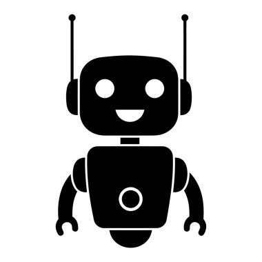 Beyaz bir arka plan vektöründe izole edilmiş şirin bir robot.