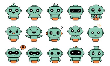Sevimli Robotların Birçok Yüzü ve Ruh Halini Keşfediyor