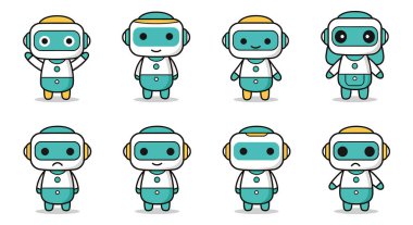 Şirin ve Etkileyici Robot Karakterleri Koleksiyonu