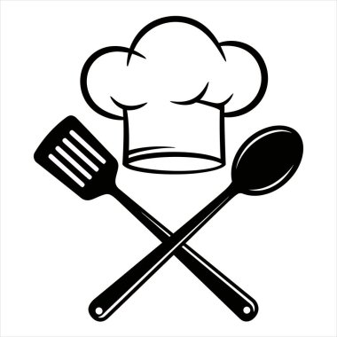 Mutfak Maceraları Siyah ve Beyaz Aşçılık Simgesi