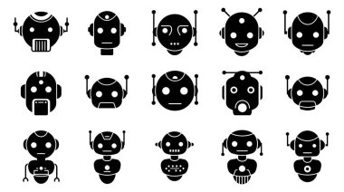 Çeşitli Robotlar Bir Yapay Zeka Tasarımı Koleksiyonu Simgesi