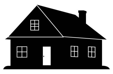 Pencereli ve Kapılı Geleneksel Bir Ev Çizimi