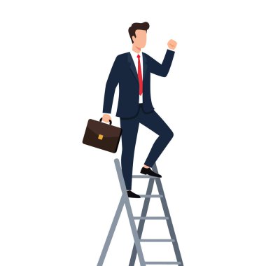 Merdiven Üstünde Adam Geleceğe Bakıyor Kariyer Büyümesi