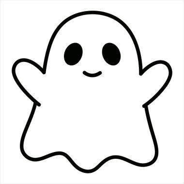 Cadılar Bayramı için şirin bir çizgi film hayaleti.