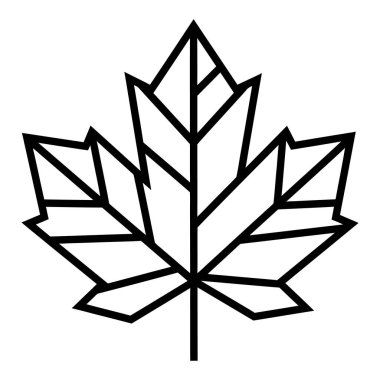 Geometrik Akçaağaç Yaprağı İllüstrasyonu Sanatsal Dekoratif Element