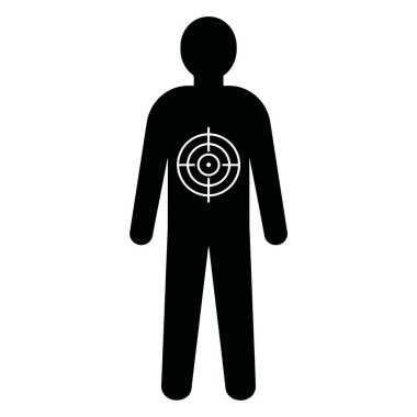 İnsan Hedef Silueti Çekim için Basit Bir Diyagram Konsepti