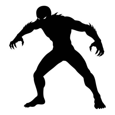 Esrarengiz Karanlık ve Gölgeli Yaratığın Silueti