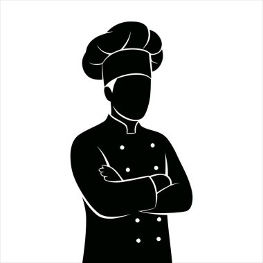 Üniformalı, yemek pişirmeye hazır ilham verici bir şef.