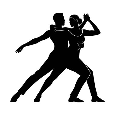 Tango Dansçılarının Silueti Dans Aşıkları için Romantik Akşam