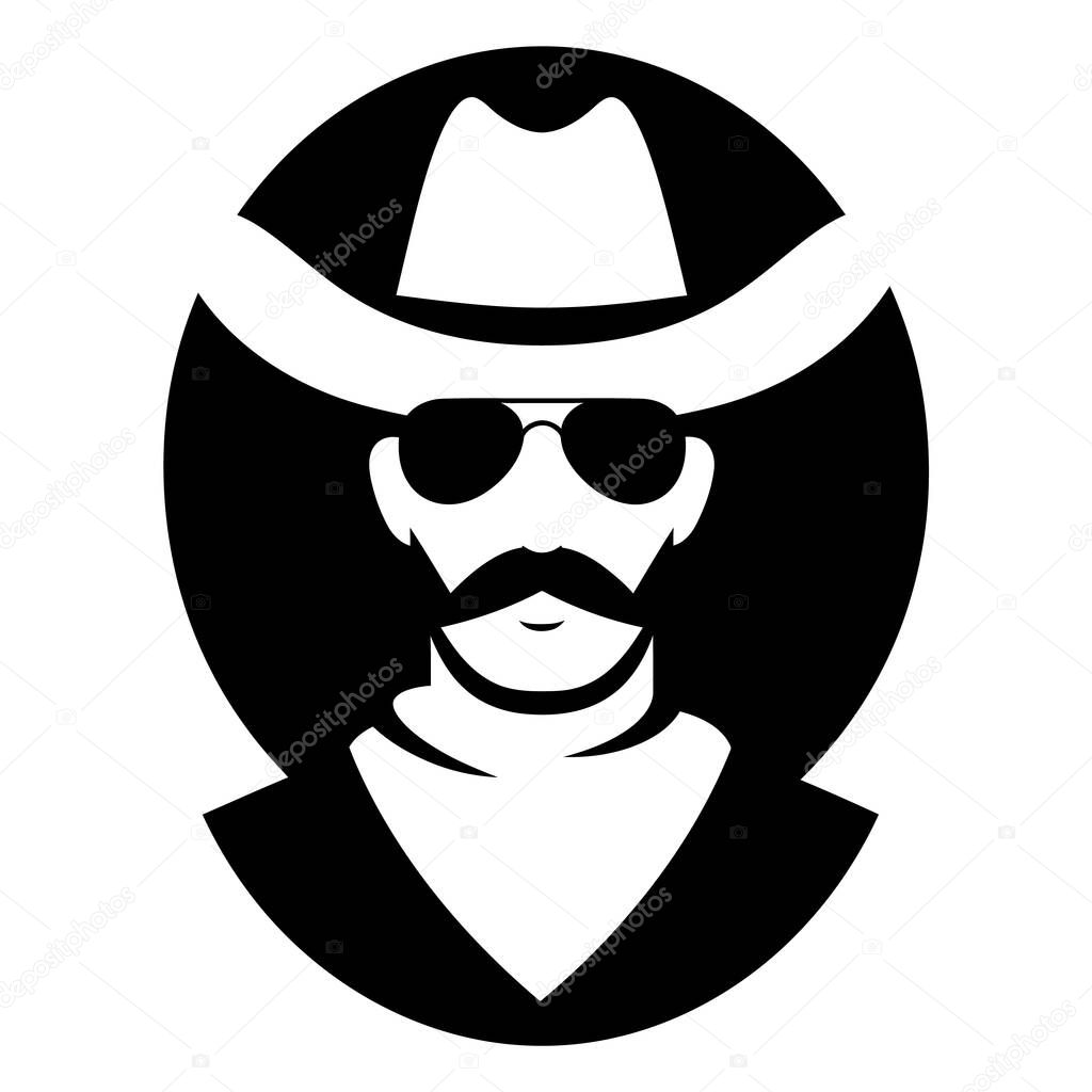 Mysterious Figure in Hat and Sunglasses a Graphic Image