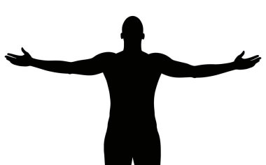 Kollarını Aralayan Bir Adamın Silueti