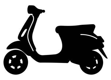 Küçük bir scooter ya da motosiklet tasarımının silüeti