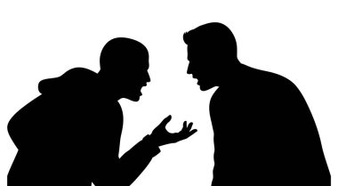 İki Adamın Siluetleri Hararetli Bir Tartışmaya Bağlandı