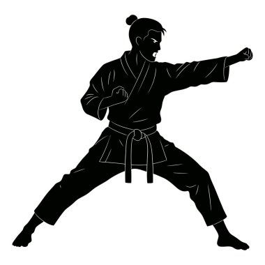 Güçlü Dövüş Sanatçısı Keskinlikle Yumruk Saldırısı Yapıyor