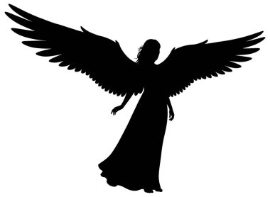 Geniş Kanatlı Melek Silueti Zarifçe Yukarı Yükseliyor