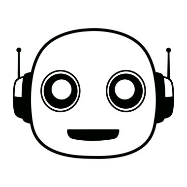 Kulaklıklı Robot Arkadaş Mutlu İfade Karakteri