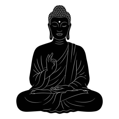 Meditasyon ve Ruhsal Aydınlanma dalında Buda 'nın zarif silueti