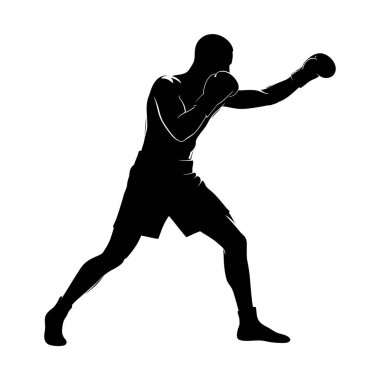 Boks Duruşunda Boksör 'ün Silueti