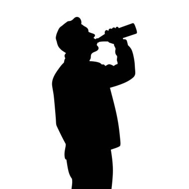 Şişeden İçen Bir Adamın Silueti