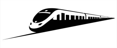 Aerodinamik Tren Rayları Arasında Hareket Etmenin Tek Renkli Çizimi