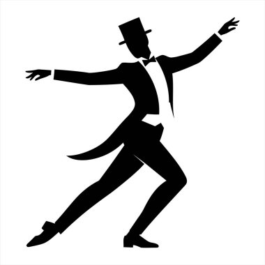 Paltolu bir adamın silueti dans ediyor