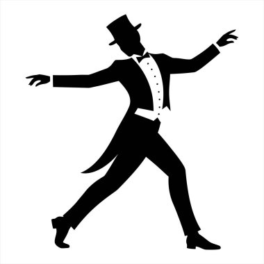 Resmi Kıyafet Ortasında Bir Dansçının Silueti Sanatı