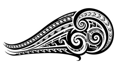 Girdap ve Karmaşık Detaylı Kabile Dövmesi Tasarımı