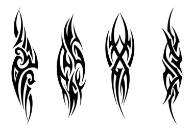 Karmaşık Dövmeli Zarif Kabile Tasarımı ve Sanatı