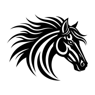 Kalın Çizgiler ve Dokuyla Biçimli At Başlı Görüntü