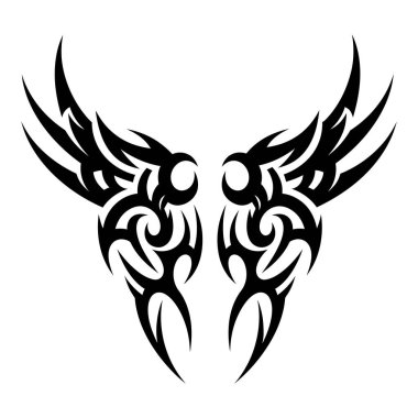 Beyaz üzerine soyut şekiller izole edilmiş kabile sanat tasarımı