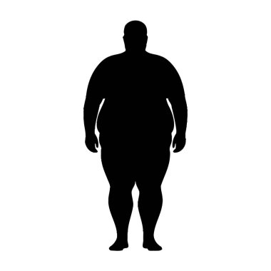 Kilolu Bir Kişinin Silueti Tek Başına Ayakta Duruyor