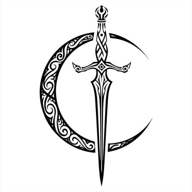 Fantezi Hayranları İçin Bir Kılıç ve Hilal Ay Tasarımı