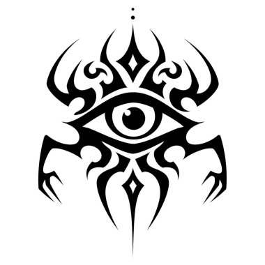 Yaratıcı Sanat İçin Mistik Göz Kabile Sembol Tasarımı