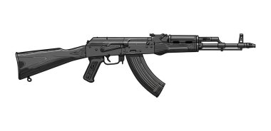 Basit bir arka plan duvar kağıdında siyah beyaz tüfek saldırısı