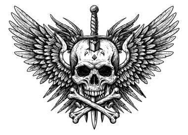 Kurukafa ve Çapraz Kanatlı Kılıç Ölümün Moralsizliği Alegorisi