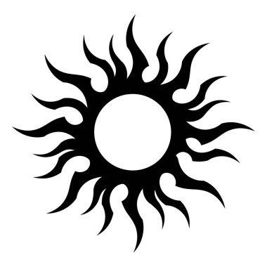 Benekli Işınlı Cesur ve Güzel Güneş Dövmesi Sembolü