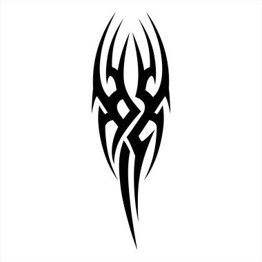 Keskin Siyah Mürekkep Çizgileri Desenli Kabile Dövmesi Tasarımı