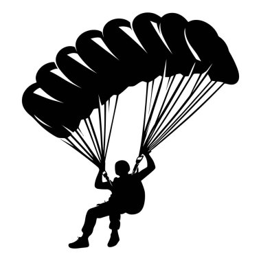 Uçan bir paraşütçünün sanatsal canlandırması