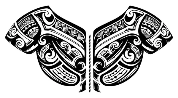 Çarpıcı Omuz Dövmesi Tasarımı Karmaşık Polinezya Kabilesi Modeli