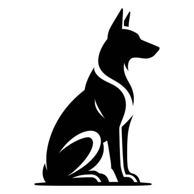 Sadık bir Dost Köpeğinin Zarif Silueti Sadık bir şekilde Oturuyor