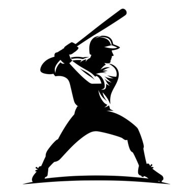 Beyzbolcu Silueti Top Sahasında Sallanmaya Hazır