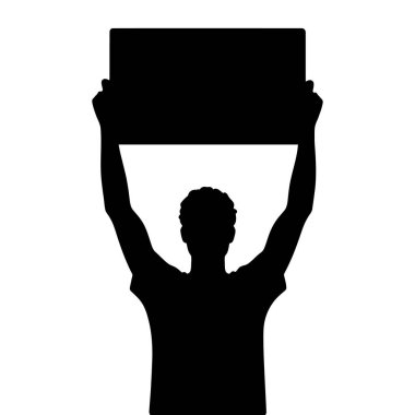 Siluet Adam Simgesi Siyah ve Beyaz Çizim Sanatı